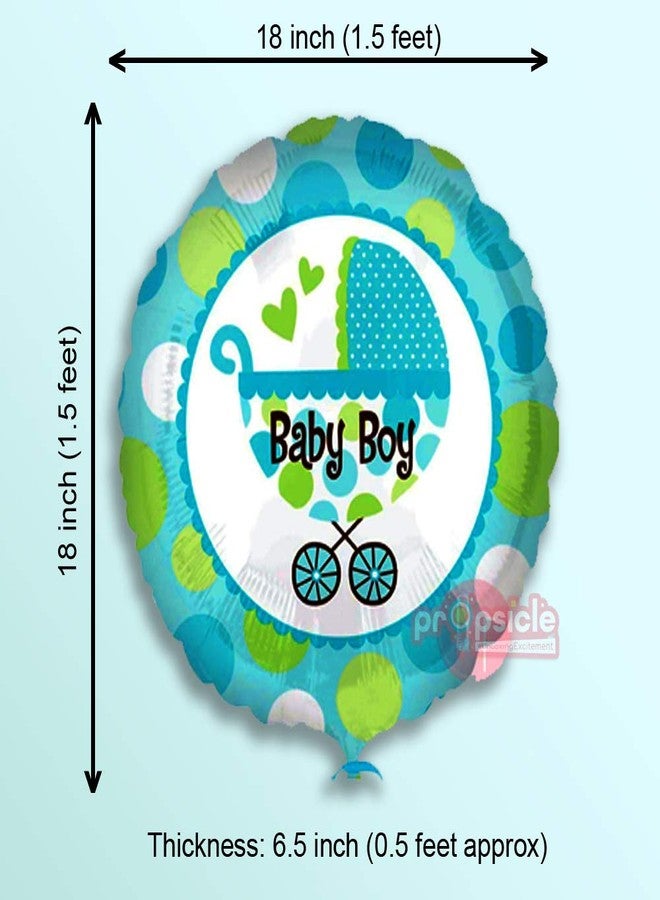 بروبسيكل مجموعة بالونات مهد من رقائق الألومنيوم لحفلات استقبال المولود الجديد، 5 بالونات زرقاء اللون، مثالية لحفلات استقبال المولود الجديد وجلسات تصوير الحمل وتزيين الحفلات. - Image 4